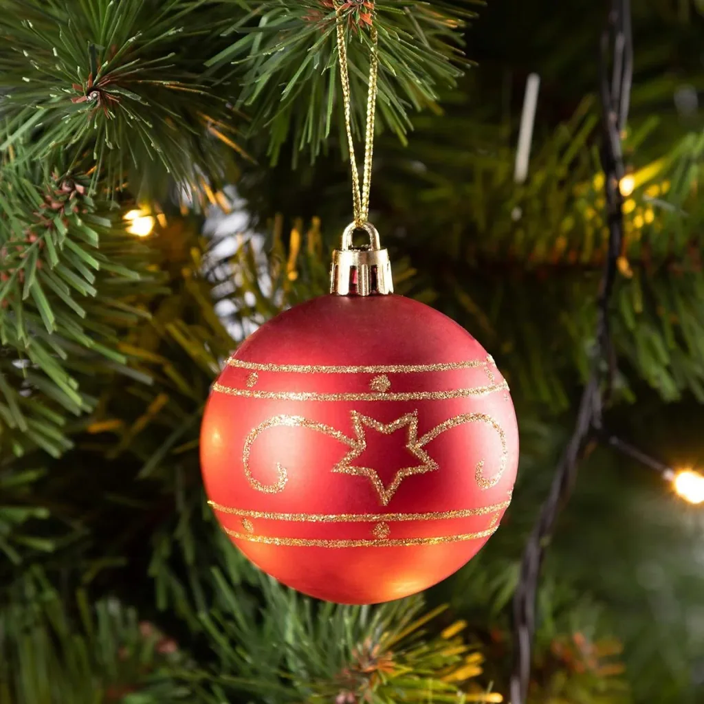 Weihnachtskugeln - Weihnachtsbaumbeleuchtung - 24er Set Rot