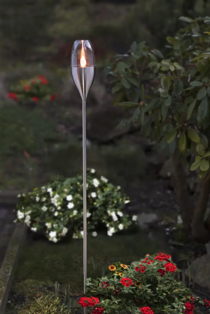 Edelstahl Solar Gartenfackel