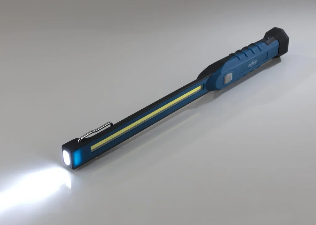 Inspektionsleuchte Super Slim, aufladbar mit COB Arbeitslicht und Taschenlampenfunktion