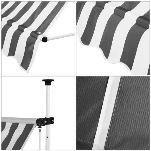 Klemmmarkise Weiß/Grau 250cm