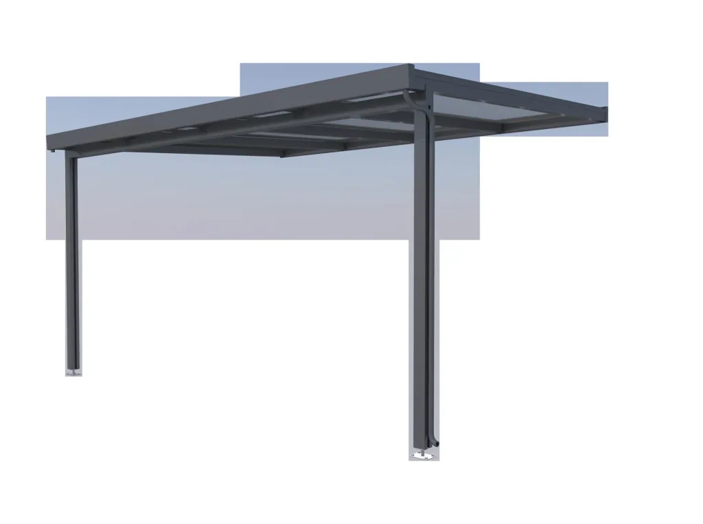 Terrassendach Premium, anthrazit, 4102 x 3060 mm - Acryl Stegplatten 16mm, bronze