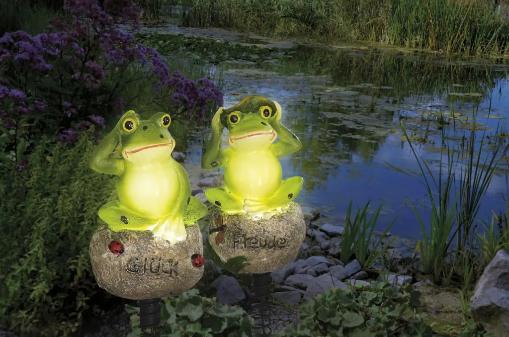 Solar Leuchte Frosch - 2 Stück
