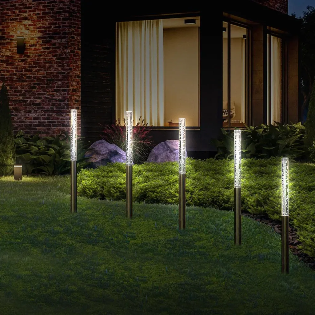 5x Solarlampe - Solarbetriebene Lampe - Gartenbeleuchtung - Wegbeleuchtung - hellweiß