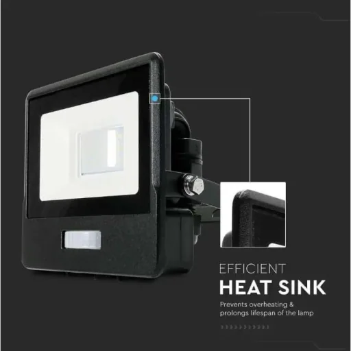 VT-128S LED-Flutlicht mit Sensor - 20 W - 1510 Lm - 3000K - Schwarz