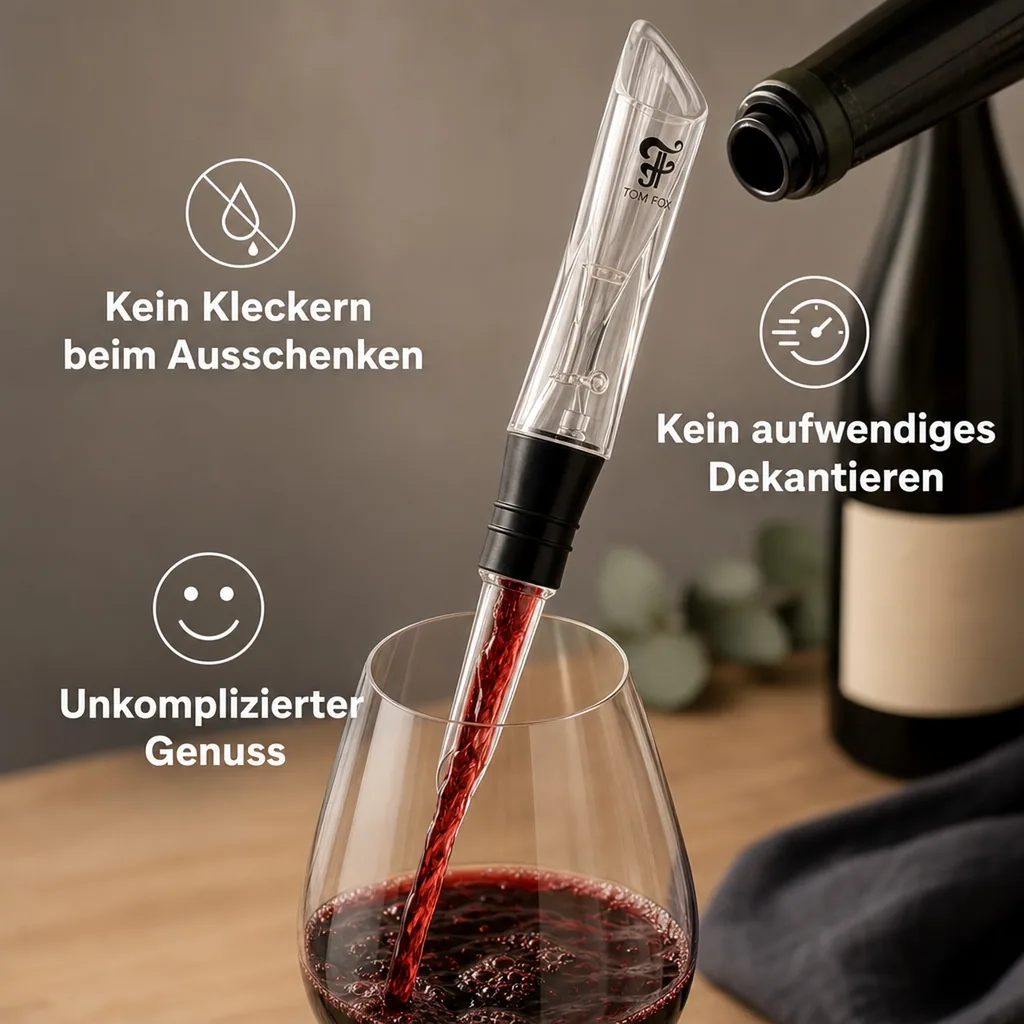 Weinausgießer - Crystal Areator, extra lang