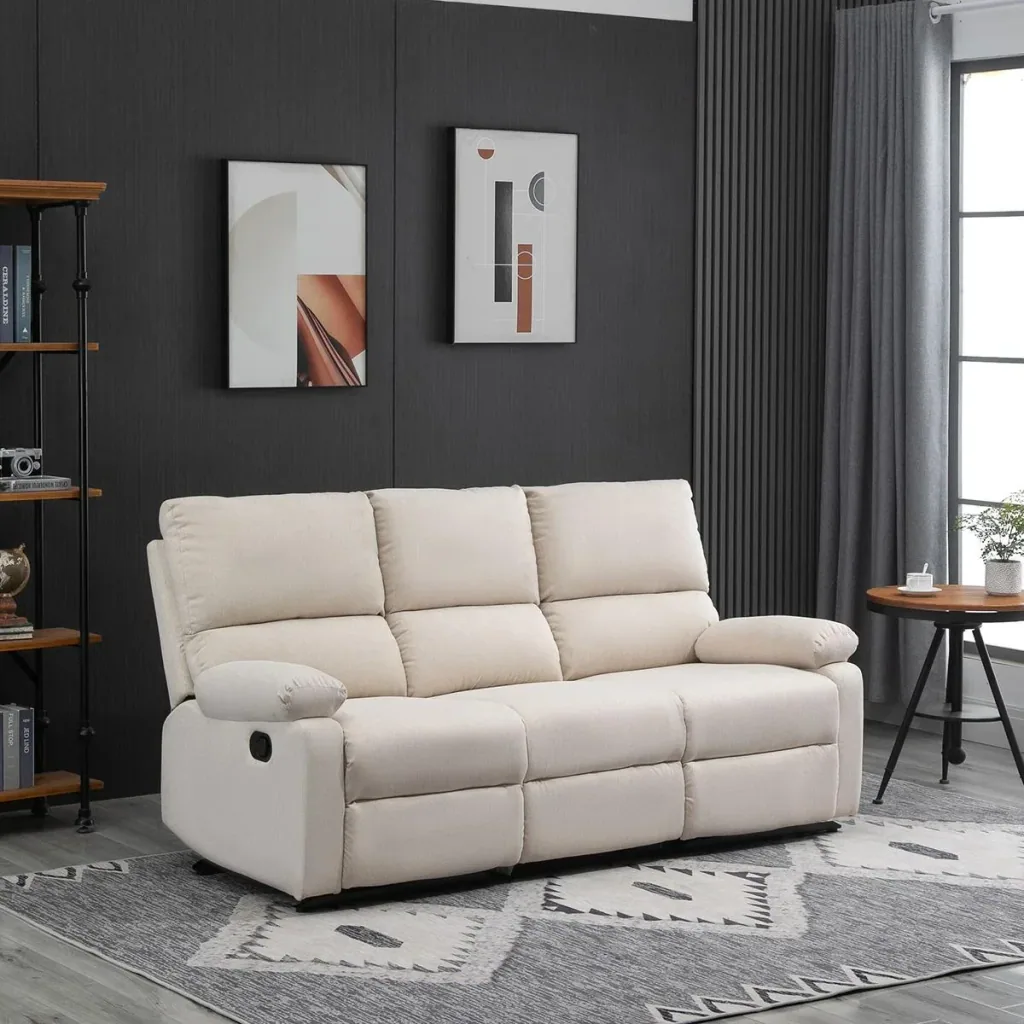 Liegesofa Relaxsessel Liegesessel TV Sessel Einzelsofa 150° neigbar Fernsehsessel Leinen 187 x 92 x 97 cm