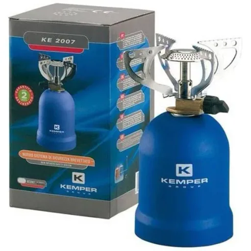 Gaskocher mit 4 Stützen 1200 Watt Blau mit Gastank