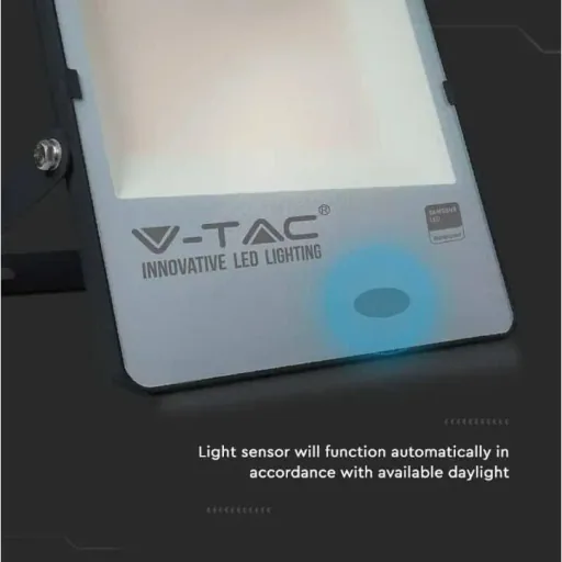 VT-272S LED-Scheinwerfer mit Tag/Nacht-Sensor - 200 W - 20000 Lm - 3000K - schwarz