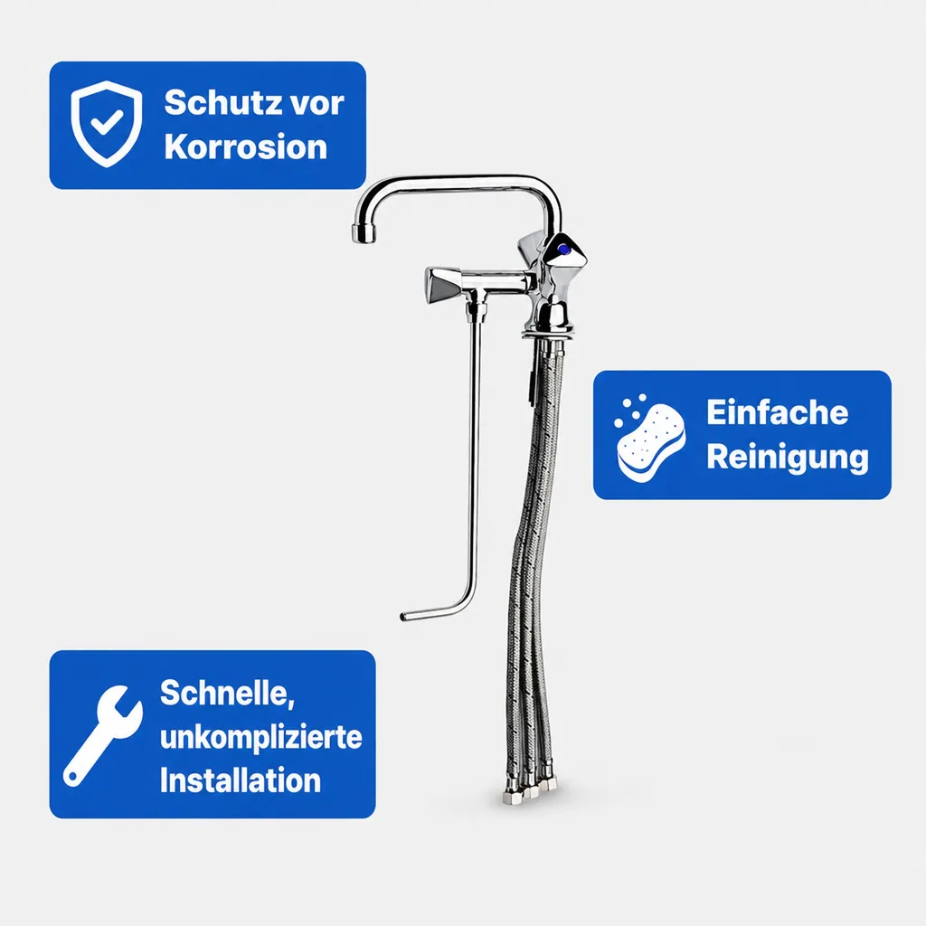 Wasserhahn, Küchenarmatur, Wasserarmatur - Mischbatterie für 1 Becken, Niederdruck