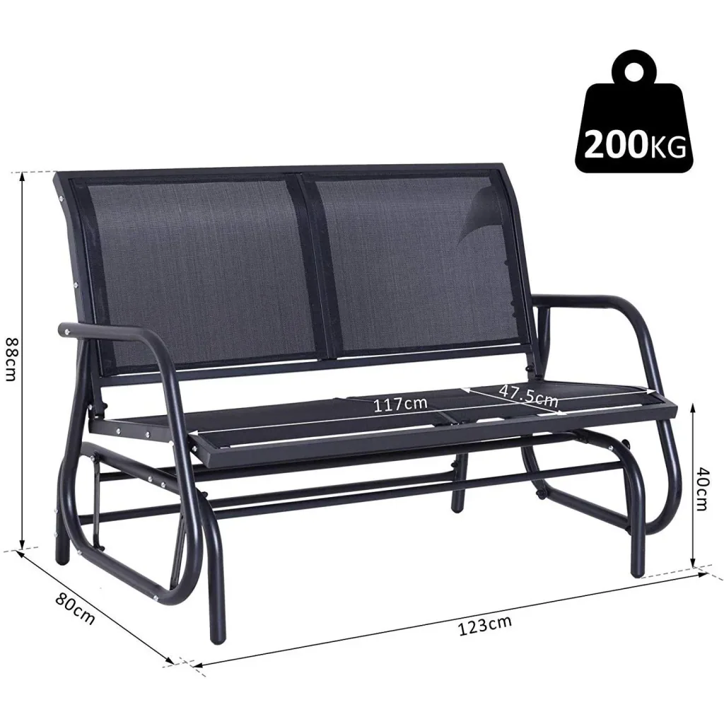 Schaukelbank 2-Sitzer Gartenbank Metall
