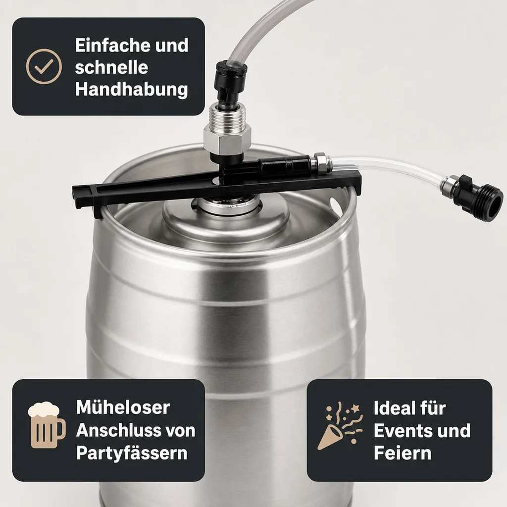 Adapter zum Anschluss von 5 Liter Dosen an normale Zapfanlagen - Flexi Tap 3/4" CO2-Anschluß
