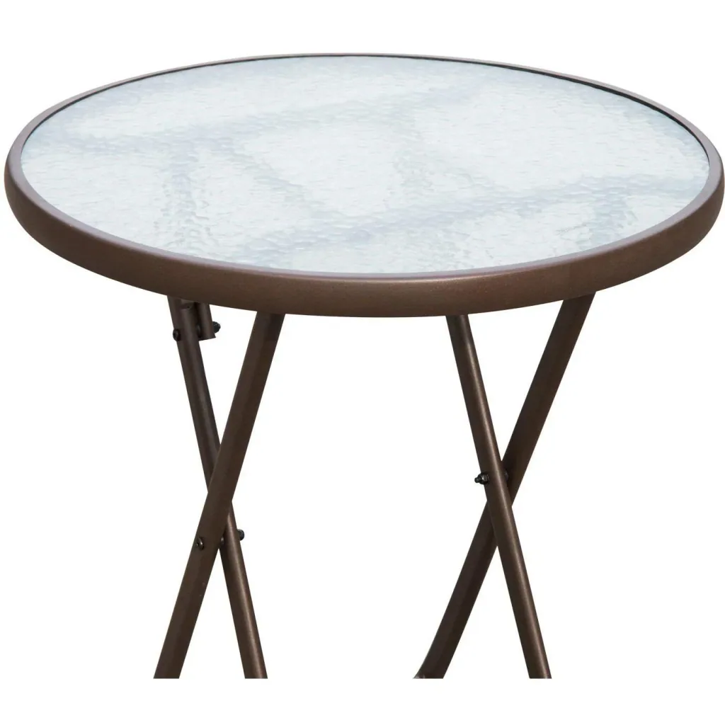 Bistroset Balkonset 3 tlg, Polyrattan Klappbar Braun