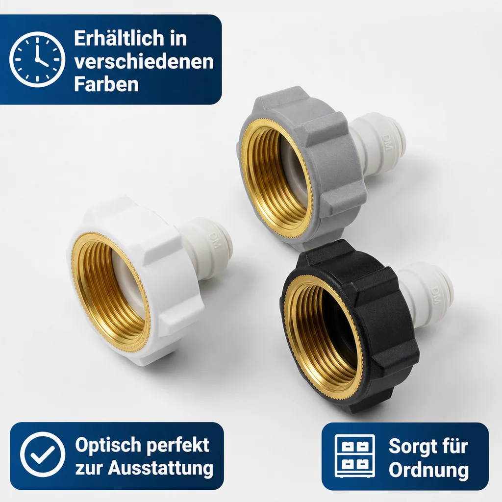 3/4" Aufschraubverbinder für 1/4" Schlauch Adapter