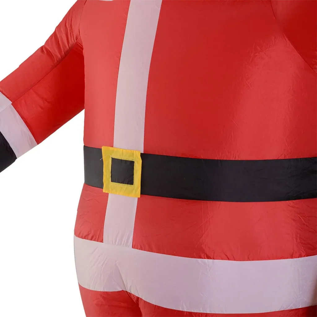 Selbstaufblasbarer Weihnachtsmann mit Geschenksack LED Gebläse Rot