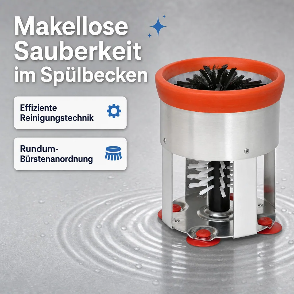 Gläserspülbürste, Gläserspülgerät - Alu Durchfluter, 25 cm