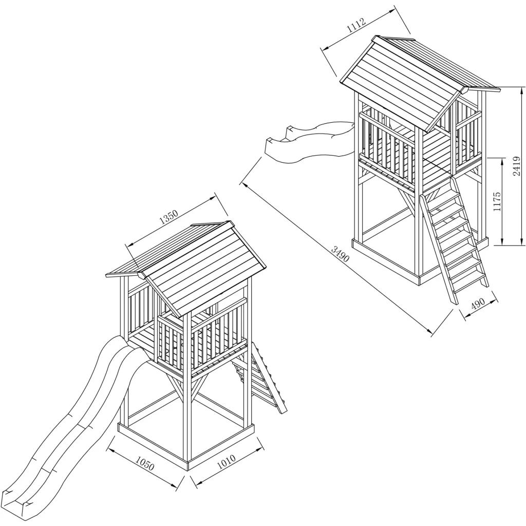 Beach Tower Spielturm - Weiße Rutsche
