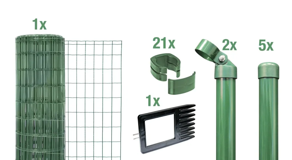 Fix-Clip Pro als Zaun-Komplettset, zum Einbetonieren, grün, Höhe 81 cm, Länge 10 m