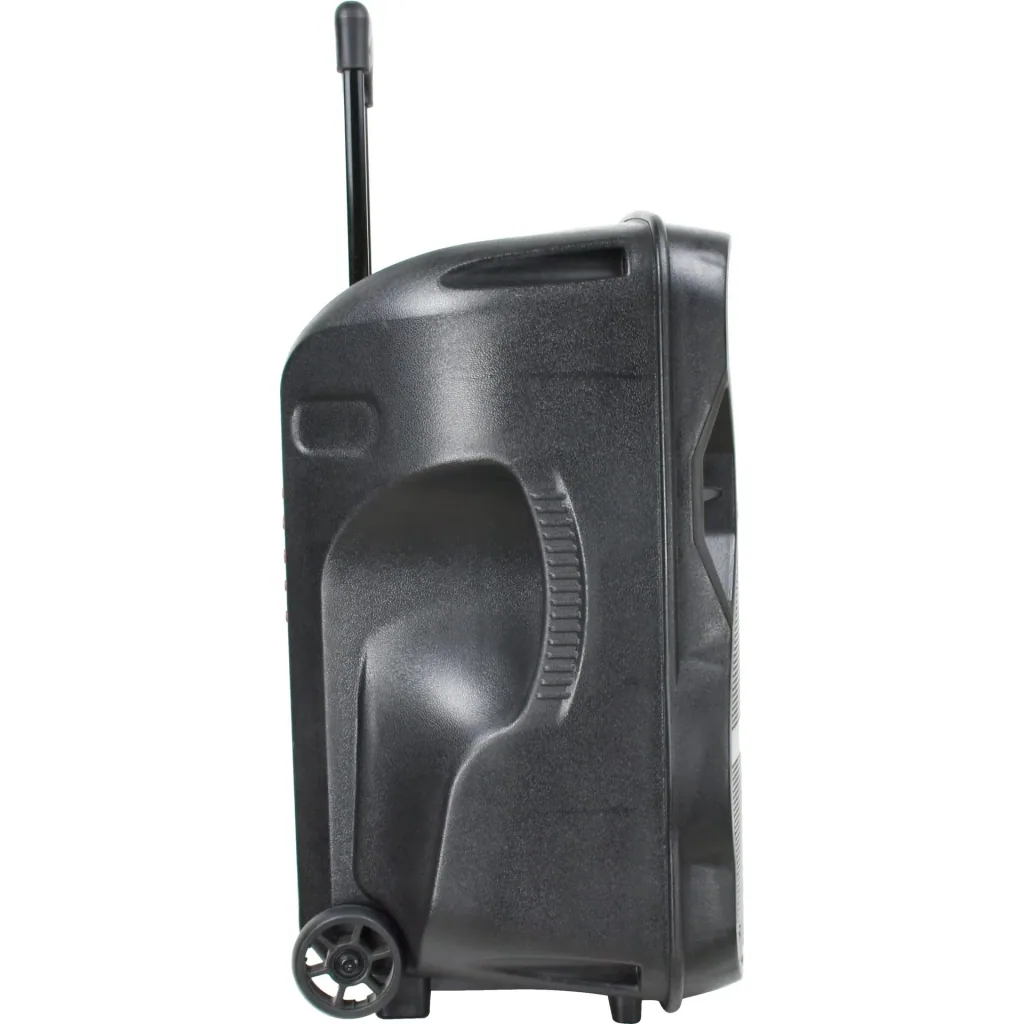 VT-6315 Mobiler batteriebetriebener Lautsprecher mit Bluetooth, 1 drahtloses Mikrofon, 1 kabelgebundenes Mikrofon und LE