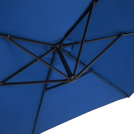 Sonnenschirm faltbar Aluminium blau Ø 330 cm UV-Schutz 40+