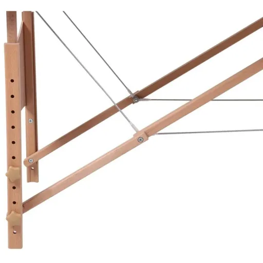 Klappbare Massageliege 2 Zonen mit Holzrahmen (schwarz)