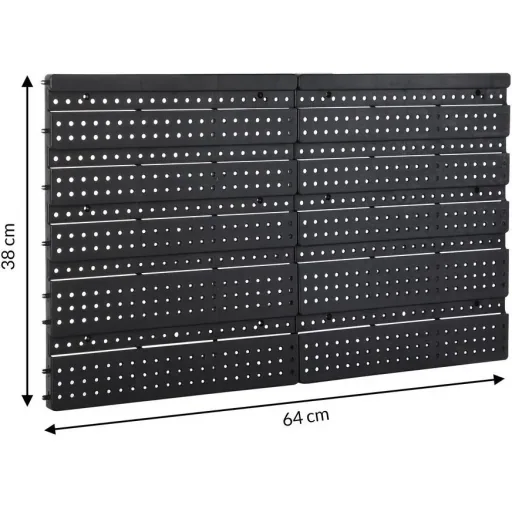 3x Werkzeugregal mit Stapelboxen 32 Stück - 2 Wandplatten von 32x38x2 cm