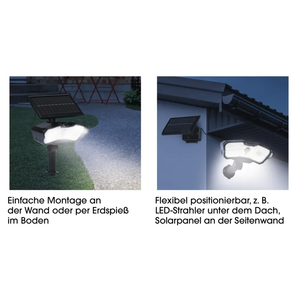 LED Solarstrahler mit Bewegungsmelder, 400 Lumen
