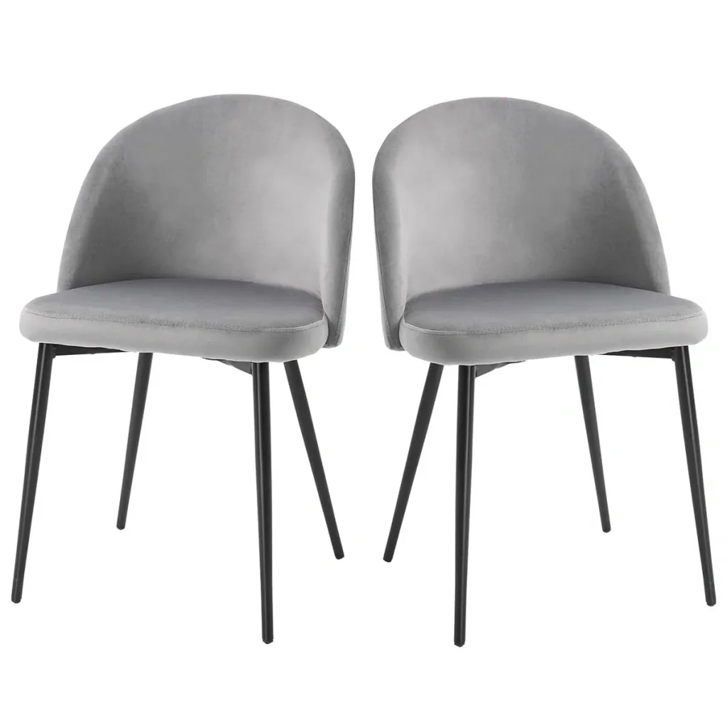 2er-Set Esszimmerstühle Küchenstühle Polsterstuhl Design Stuhl mit Rückenlehne Polstersessel Kunstwildleder Sessel Samt