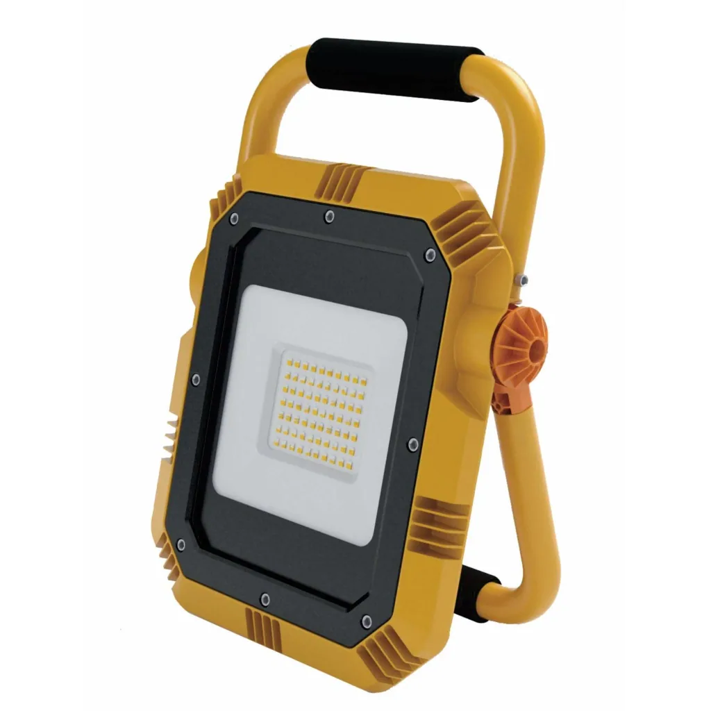 VT-51 LED-Arbeitsleuchte / Bauleuchte mit Fassung - 50 W - 4000 Lumen - Schwarz / Gelb - 4000K