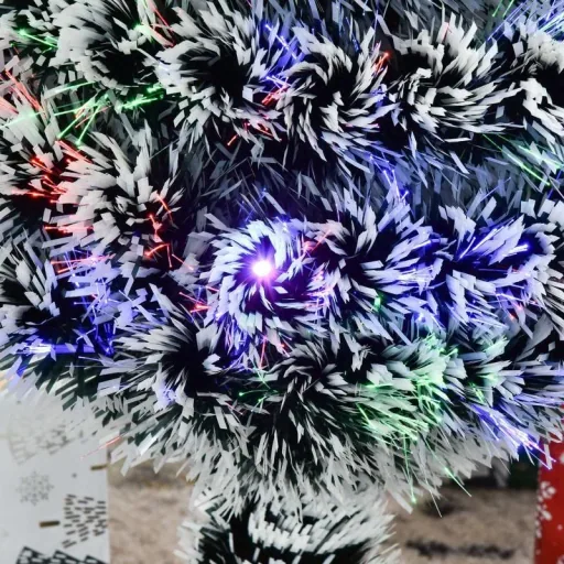 künstlicher Weihnachtsbaum mit LED-Licht Sieben-Farben-Lichtleiter