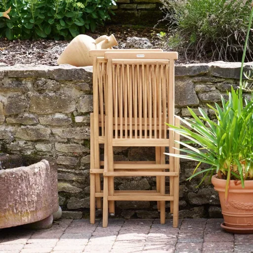 Klappbarer Gartenstuhl 2 Stück - Teak - 46,5x59x92 cm