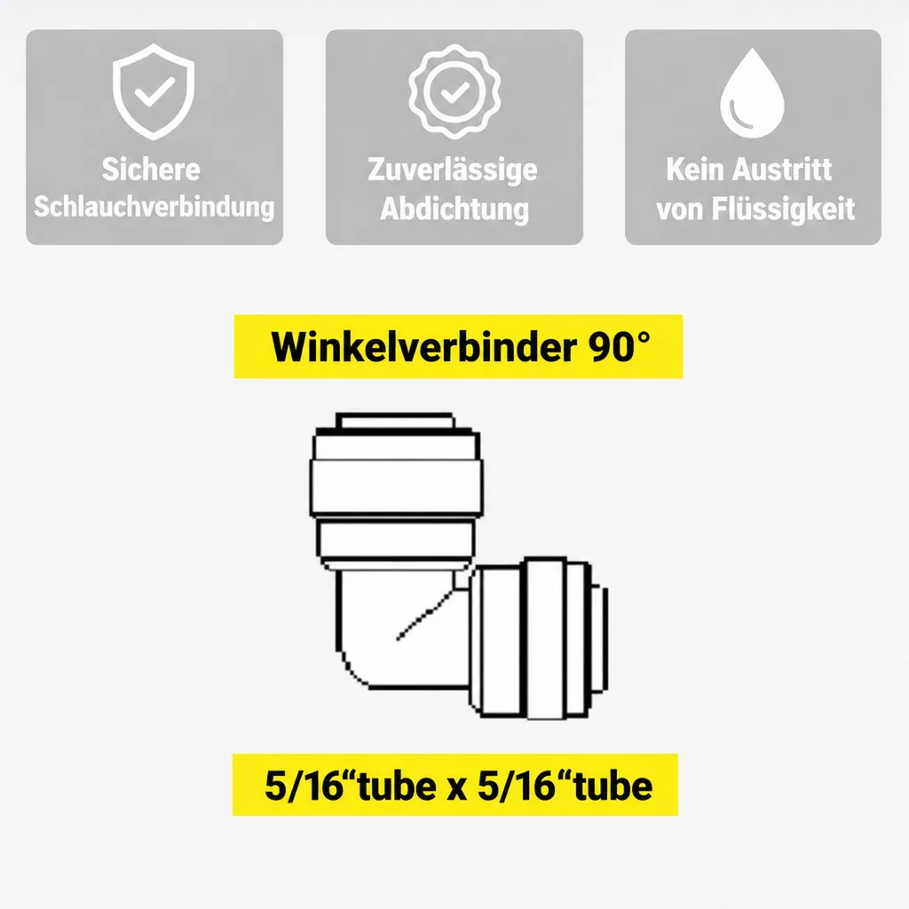 Winkelverbinder, Schlauchverbinder 90° - 5/16"tube x 5/16"tube