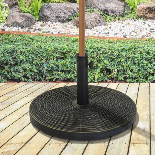 Sonnenschirmständer Schirmhalter Schirmfuß 25 kg Rattanoptik Ø35/Ø38/Ø48 mm Antik Bronze Ø53 x 30 cm
