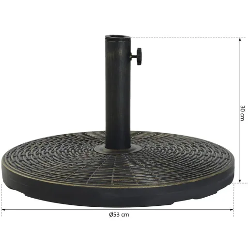 Sonnenschirmständer Schirmhalter Schirmfuß 25 kg Rattanoptik Ø35/Ø38/Ø48 mm Antik Bronze Ø53 x 30 cm