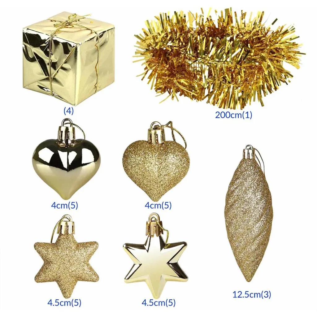 Weihnachtskugeln - Christbaumschmuck - Gold 103 Stk.