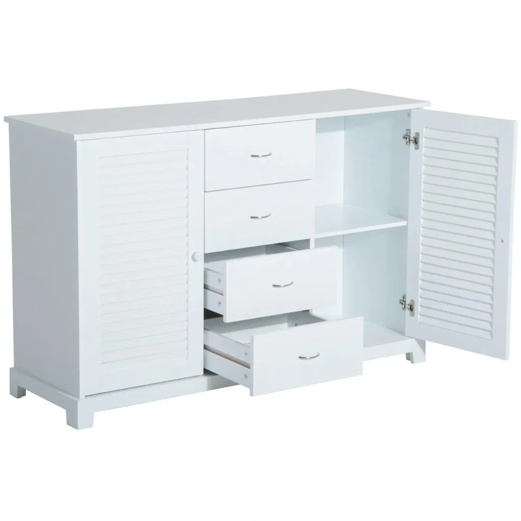 Sideboard Kommode Lamellentür Weiß