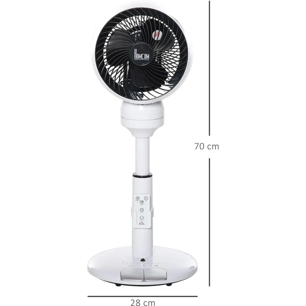 Standventilator mit Fernbedienung, verstellbar schwarz/weiß