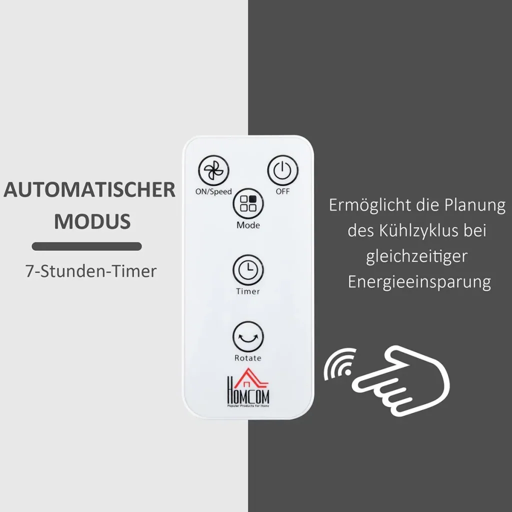 Standventilator mit Fernbedienung, verstellbar schwarz/weiß