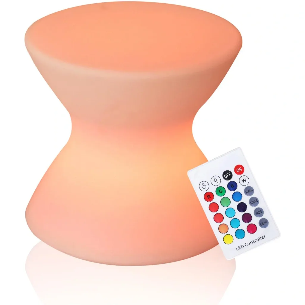 LED-Hocker LED Beistelltisch Gartenleuchte 16 Farben Farbwechsel Fernbedienung PE 40 x 40 x 36 cm