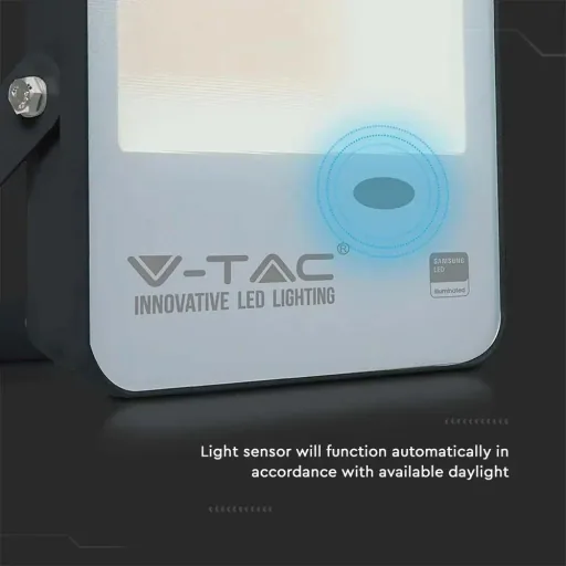 VT-37S LED-Flutlicht mit Tag/Nacht-Sensor - 30 W - 3000 Lm - 4000K - schwarz