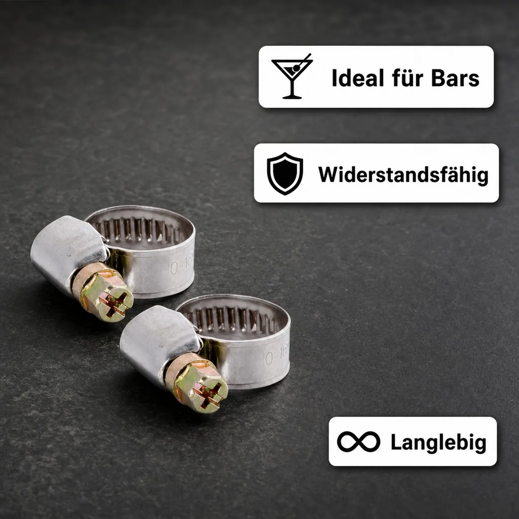 Schneckengewindeschelle für NW 10 mm Schläuche