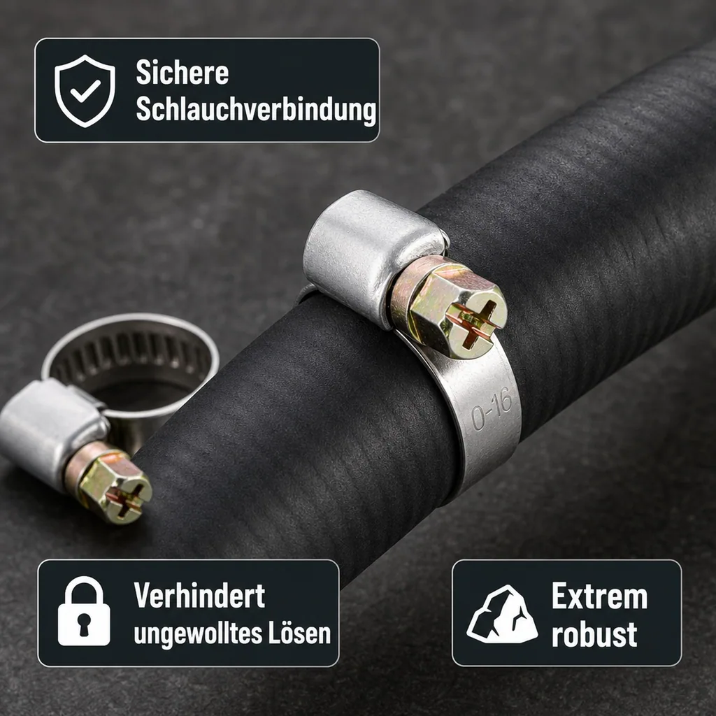 Schneckengewindeschelle für NW 10 mm Schläuche