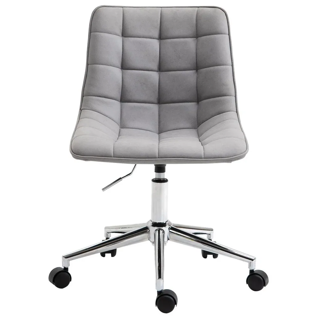 Bürostuhl Drehstuhl Schreibtischstuhl höhenverstellbar 360° drehbar Mikrofaser Schaumstoff Hellgrau 60x 60x90 cm