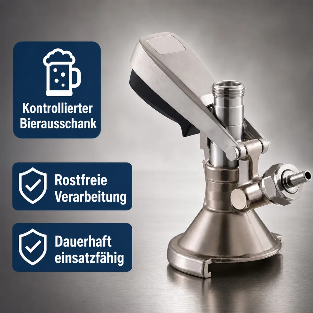 Zapfkopf, Keg Verschluss, Kombi-Fitting, o. Ausgang (Kelleranstich) 2x 5/8"