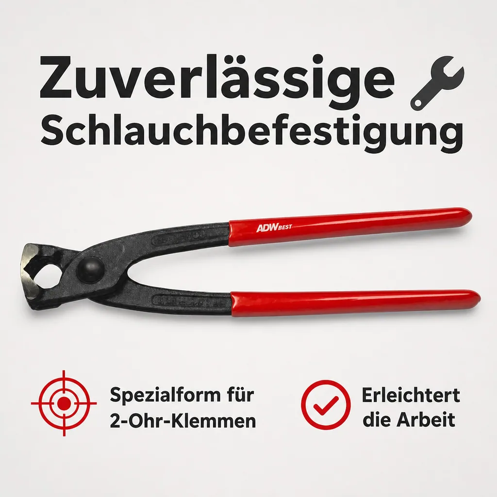 Schlauchklemmenzange, Klemmzange für Schlauchklemmen - Isolierte Griffe & Sichere Befestigung