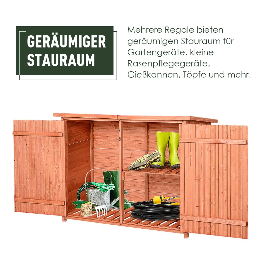 Gerätehaus mit Ablage