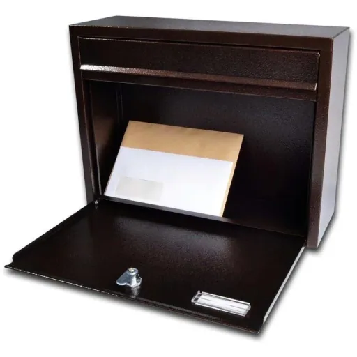 Briefkasten mit 2 Tasten - schwarz - 310x360x100 mm