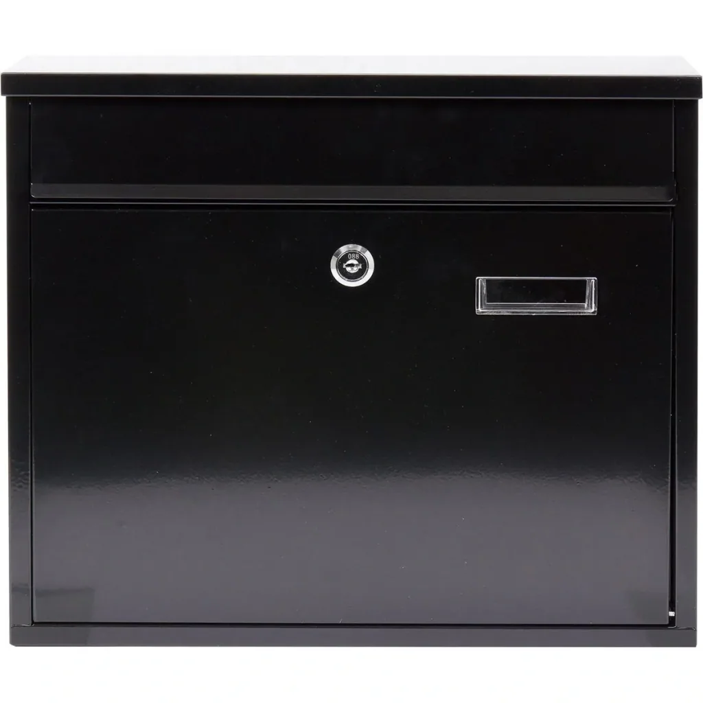 Briefkasten mit 2 Tasten - schwarz - 310x360x100 mm