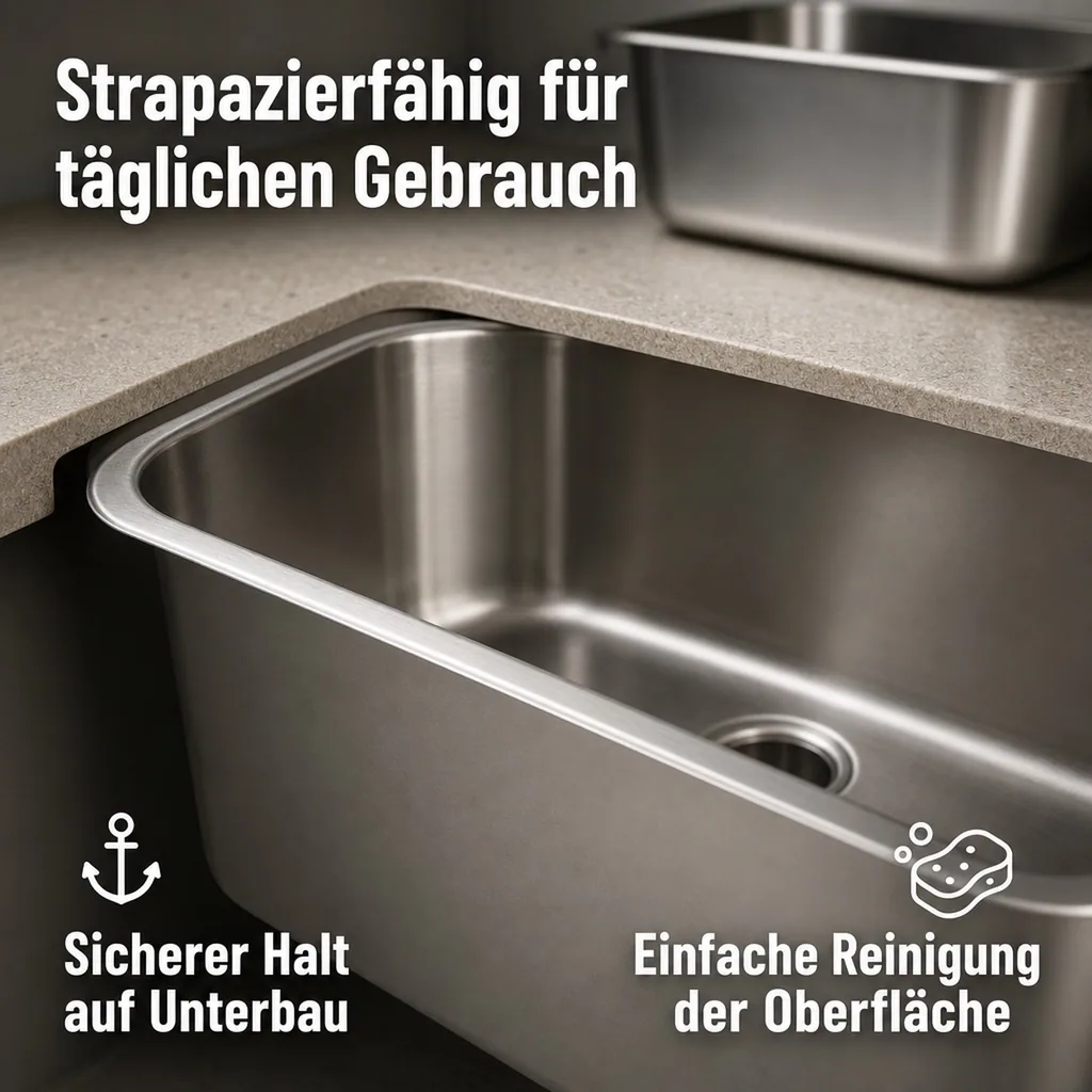 Spülbecken Gastronorm aus Edelstahl, 50x30x30 cm