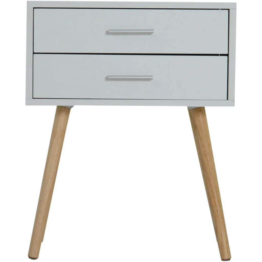 Nachttisch Nachtschrank Nachtkommode Konsole Beistelltisch 2 x Schublade Holz 48 x 40 x 60 cm