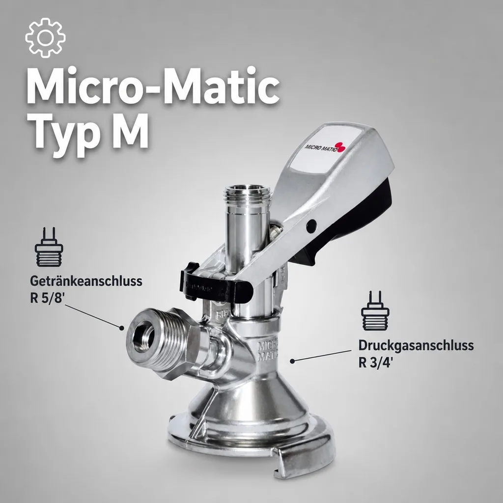 Kombi - Zapfkopf, Keg Anschluss - Micro-Matic, Kelleranstich